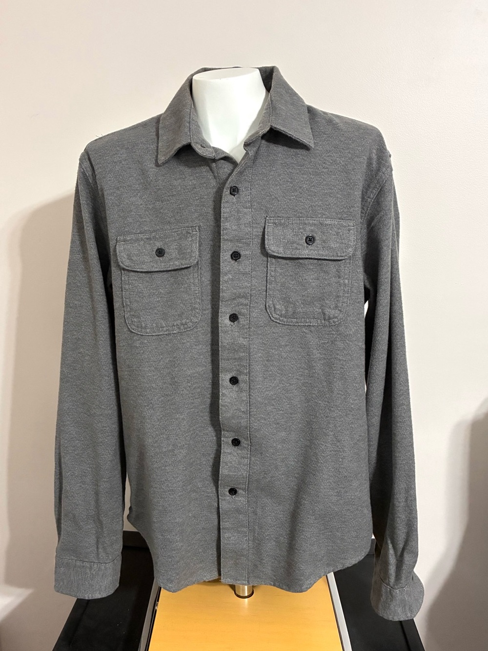 Free Assembly Men's Casual Gray Over Shirt Flannel